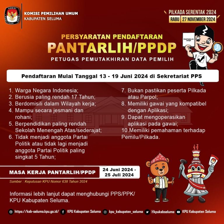 Berminat Dan Tertarik Jadi PANTARLIH/PPDP KPU Seluma, Ini Persyaratannya