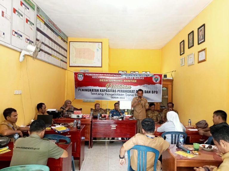 Tingkatkan Kapasitas Majukan Desa, Pemdes Gunung Bantan Gelar Pelatihan Aparatur Desa