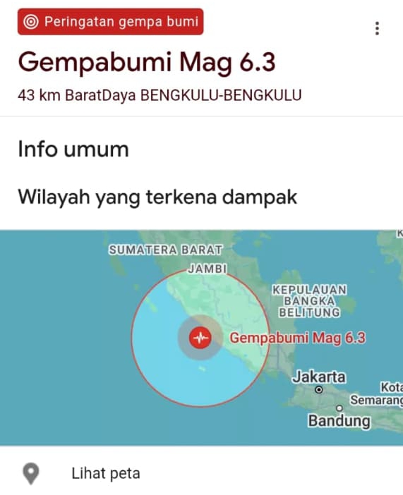 Warga Berhamburan, Berkekuatan 6,3, Gempa Bumi Kembali Goncang Bengkulu Warga Berhamburan, Berkekuatan 6,3, Gempa Bumi Kembali Goncang Bengkulu